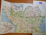 Harta auto turistica romania,bulgaria,iugoslavia,grecia turcia - anii &#039;90