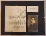 SCRISOARE, CARTE DE VIZITA, FOTO- MIHAIL DRAGOMIRESCU catre Primarul Craiovei Bust Ioan Maiorescu, 1913 Craiova