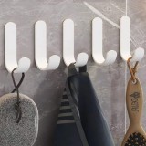 Set de 10 carlige adezive pentru baie/bucatarie Dongda, otel inoxidabil, alb, 7,5 x 2 x 3 cm