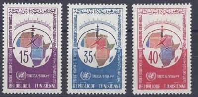 Tunisia 1966 - Harti 3v,neuzat,perfecta stare(z) foto