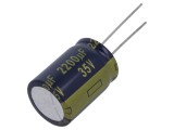 Condensator electrolitic low ESR 2200uF 35VDC THT &Oslash;18x25mm