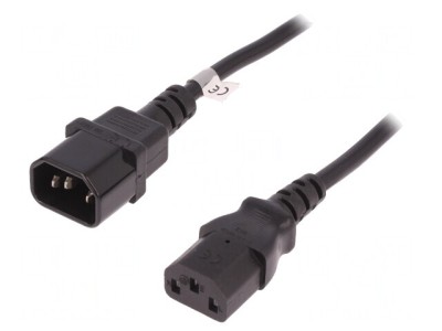 Cablu de Alimentare 1,8m IEC C13 - IEC C14 10A 250V Negru foto