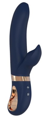 Vibrator Rabbit Atropos 10 Moduri Vibratii Functie de Incalzire Silicon Lichid Albastru 23 cm Goddess Collection foto