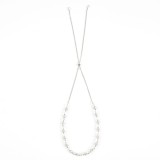 Colier reglabil argintiu cu margele