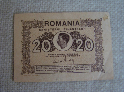 Bancnota 20 Lei 1945 - aUNC foto