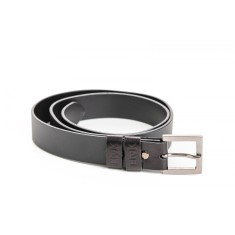 Curea din piele naturala neagra, 30 mm, Leda
