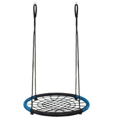 Leagan suspendat, cuib de barza, tip panza paianjen, albastru si negru, max 100 kg, 100 cm, Springos foto