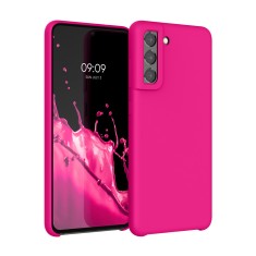 Husa Kwmobile pentru Samsung Galaxy S21 FE, Silicon, Roz, 55487.77 foto
