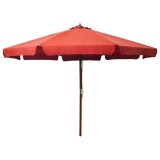 Cumpara ieftin Umbrelă de soare de exterior, st&acirc;lp lemn, cărămiziu, 330 cm