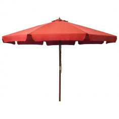 Umbrela de soare de exterior, stalp lemn, caramiziu, 330 cm GartenMobel Dekor foto