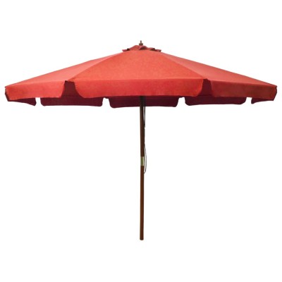 vidaXL Umbrelă de soare de exterior, st&amp;acirc;lp lemn, cărămiziu, 330 cm 47217 foto