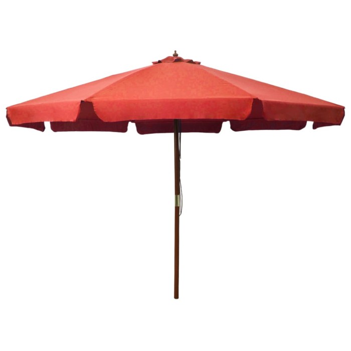 vidaXL Umbrelă de soare de exterior, st&acirc;lp lemn, cărămiziu, 330 cm 47217
