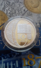 BNR 10 lei 2015, argint, proof, 145 ani de la infiintare Monetaria Statului foto