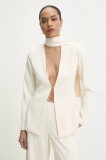 Answear Lab sacou culoarea bej, un singur rand de nasturi, neted