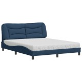 Cumpara ieftin Pat cu saltea, Hvar, albastru, 160x200cm, material textil
