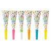 Set 6 Suflatori La Multi Ani, 20cm, Multicolor, Carton, Petrecere Copii si Adulti, Aniversare, Buline