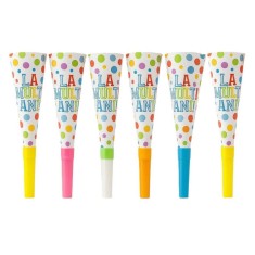 Set 6 Suflatori, Colectia LA MULTI ANI, 20 cm, din Carton, Multicolor