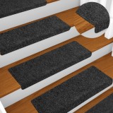 Cumpara ieftin Covorașe scări autoadezive, 10 buc., 65x21x4 cm, gri, cu margine dreptunghiulară