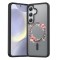 Hus&Auml; anti&Egrave;oc magsafe pentru samsung galaxy s25, spate mat anti-amprent&Auml;, floral pink wreath 8, negru