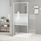 VidaXL Perete de duș walk-in, alb, 90x195 cm, sticlă ESG transparentă