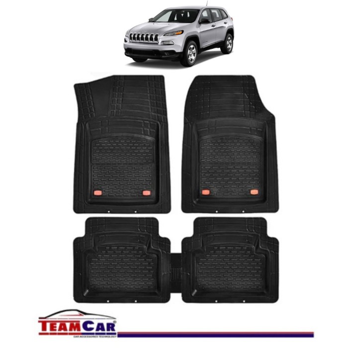 Covorase Auto TeamCar&reg; Tip Tavita Compatibile Jeep Cherokee KL (2014&ndash;2022) Negru Material Rezistent