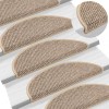 Gossi covorase scari autoadezive aspect sisal, 15 buc. bej 56x17x3cm