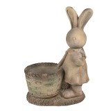 Cumpara ieftin Figurina Iepuras cu ghiveci ceramica maro 38x22x49 cm