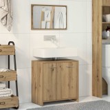 VidaXL Dulap de baie cu oglindă Artisan Stejar lemn prelucrat