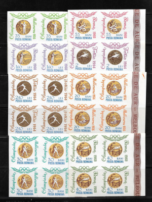 ROMANIA 1964 - MEDALII OLIMPICE (NEDANTELATE), BLOCURI,MNH - LP 596a foto