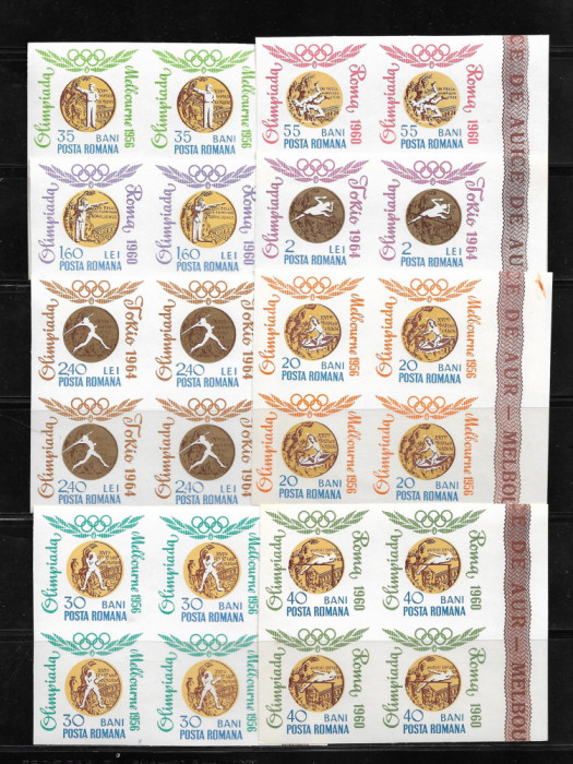 ROMANIA 1964 - MEDALII OLIMPICE (NEDANTELATE), BLOCURI,MNH - LP 596a