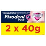 Pachet adeziv pentru proteza dentara Plus Food Barrier, 2x40g, Fixodent