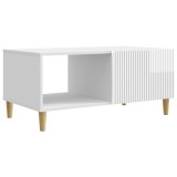 vidaXL Masă de cafea Alb foarte lucios 90 x 50 x 40 cm Lemn prelucrat 894729