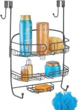 Raft pentru dus mDesign, otel inoxidabil, gri, 33,7 x 11,4 x 36,2 cm