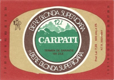 NI494 Etichetă bere blondă superioară Carpați foto