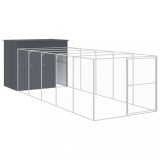 Cusca de caine cu tarc antracit 214x661x181 cm otel galvanizat GartenMobel Dekor, vidaXL