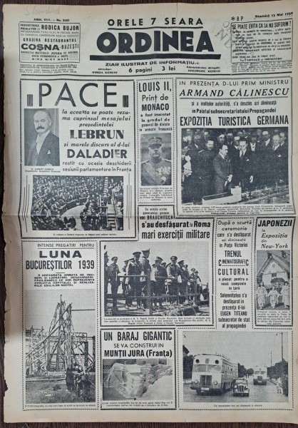 Ziarul Ordinea nr.2127/1939