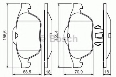Set placute frana,frana disc RENAULT LAGUNA II (BG0/1) (2001 - 2016) BOSCH 0 986 424 616 foto