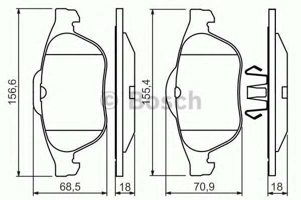 Set placute frana,frana disc RENAULT LAGUNA II (BG0/1) (2001 - 2016) BOSCH 0 986 424 616