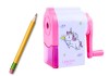 Ascutitoare Creioane cu Manivela Unicorn Roz Lean 20026, Recipient Aschii, Design Compact, 9cm, Pentru Copii 3+