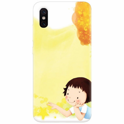 Husa silicon pentru Xiaomi Mi 8 Pro, Child Autumn Paint Hd foto
