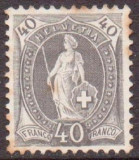 Switzerland 1882 Helvetia, 40c gray, perf. 11 1/2 x 12, Mi.61D, MH AM.237, Nestampilat