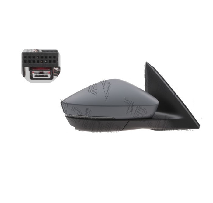 Oglinda exterioara Skoda Kamiq, 06.2019-; Scala, 04.2019-, montare dreapta, reglaj electric; carcasa grunduita; incalzit; sticla convexa; geam cromat