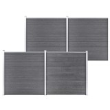Cumpara ieftin Gard de gradina, gri, 699 x 186 cm, WPC