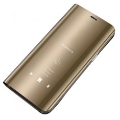 Husa Plastic OEM Clear View pentru Huawei P40 lite, Aurie