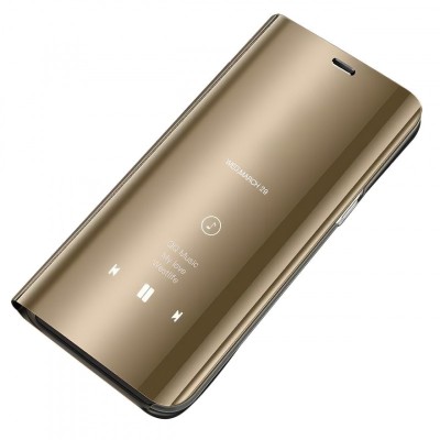 Husa Plastic OEM Clear View pentru Huawei P smart 2020, Aurie foto
