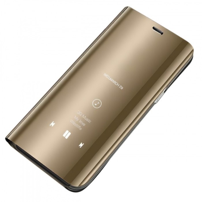 Husa Plastic OEM Clear View pentru Huawei P smart 2020, Aurie