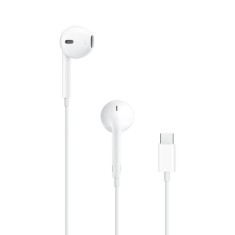 CASTI Apple EarPods, pt. smartphone, cu fir, intraauriculare - butoni, microfon pe fir, conectare prin USB Type-C, alb, &quot;myqy3zm/a&quot; (timbru verde 0.18