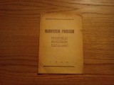 MANIFESTUL - PROGRAM al FRONTULUI DEMOCRATIEI POPULARE - 1948, 14 p. - pe coperta spate: Votati SOARELE -