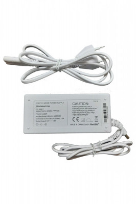 Alimentator 200-240V - 12V 3.8A cu mufa 5.5x2.5 mm alb cu cablu de alimentare (507) NBC45A120380M2 foto