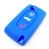 Husa Cheie Citroen/Peugeot 3 Butoane Silicon Albastra AutoProtect KeyCars, Oem